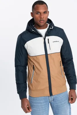 Obrázek produktu pro Ombre Clothing Pánská přechodová bunda Amadeus světle hnědá M