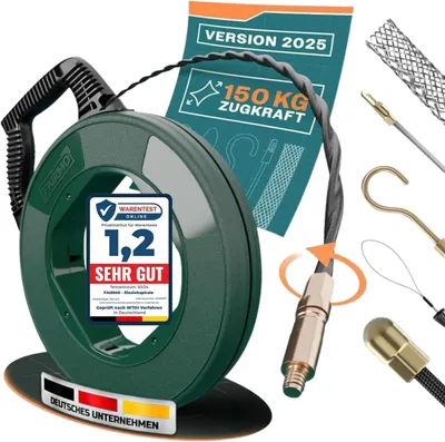 Obrázok produktu pre Elzusha – Kábelový navlievač, 30 metrov, PET, 4 mm, s 5 adaptérmi na potrubia
