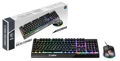 Produktbild von MSI VIGOR GK30 COMBO, Kabelgebunden, USB, Mechanischer Switch, QWERTY, RGB-LED, Schwarz