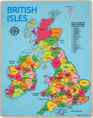 Obrázek produktu pro BigJigs vzdělávací puzzle Dřevěná mapa Britských ostrovů pro děti