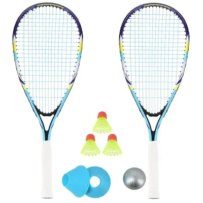Produktbild von Nrs005 Crossminton Set 2 Schläger + Federbälle + Markierungen + Ball + Koffer Nils