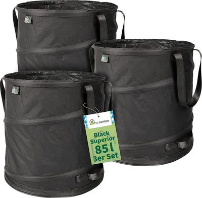 Produktbild von TTL GARDEN BLACK SUPERIOR Pop Up Gartensack Set 215L 170L 85L schwarz