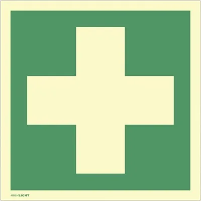 Produktbild von Dreifke® Schild Erste Hilfe, ISO 7010, Alu, langnachleuchtend, 160-mcd, 200x2...