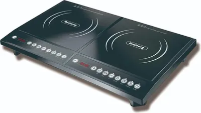 Zdjęcie produktu dla Podwójna płyta indukcyjna Rosberg R51445JD, 2000+2000W, 8 poziomów, timer Czarny