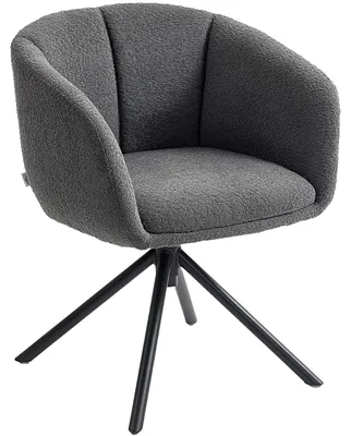 Productafbeelding van Fauteuil, gestoffeerde stoel met comfortabele zitting, draaifunctie, behaaglijke bekleding, tot 120 kg, donkergrijs