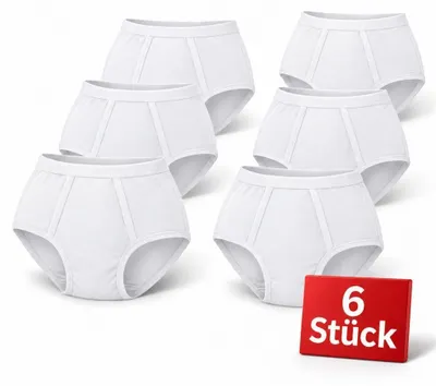 Produktbild von Herren Slips aus 100 % Baumwolle mit Eingriff, Weiß-XL-6
