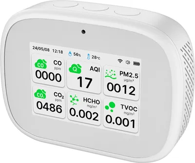 Obrázek produktu pro WiFi monitor kvality ovzduší 11 v 1, měřič CO2, monitor vlhkosti, AQI/CO/CO2/TVOC/HCHO/PM2.5/PM1.0/PM10/teplota/vlhkost