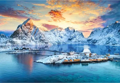 Produktbild von CASTORLAND Puzzle Sonnenaufgang ü ber Sakrisy, Lofoten, Norwegen 1000 dlks