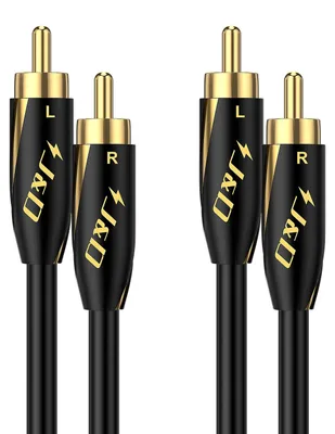 Zdjęcie produktu dla Podwójny kabel RCA, 24 AWG, kabel audio stereo z wtykami 2RCA (męskie) na 2RCA (męskie), długość 0,4 m
