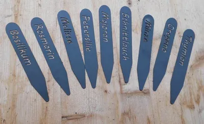 Produktbild von Kräuterstecker Topfstecker Beetstecker Gewürzstecker 9 Stück Eisen schwarz