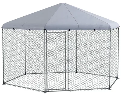 Productafbeelding van Kippenhok Met Stalen Ren - 400 X 346 X 263 Cm - Voor 10-15 Kippen