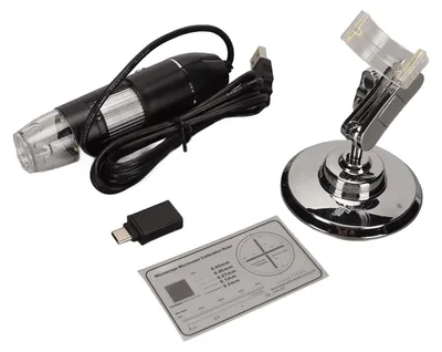 Digitalmikroskop 1600x HD, 8 LEDs, USB-C, tragbar, für Android