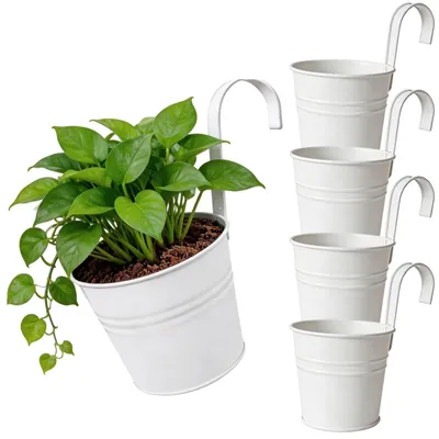 Image de Lot de 4 pots de fleurs suspendus avec trous de drainage
