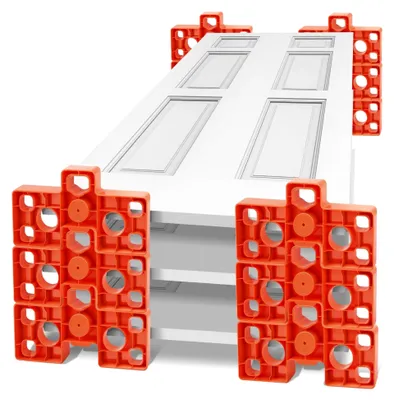 Produktbild von 12 Stück Pyramidenständer für Maler, Lackierständer mit Stapelsystem für Türen und Schrankfronten, Orange