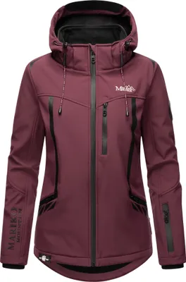 Produktbild von Marikoo Damen Softshell Jacke Outdoor Übergangs Funktions Regenjacke mit Kapuze MOUNT-CHO-OYU Wine Gr. 34 - XS