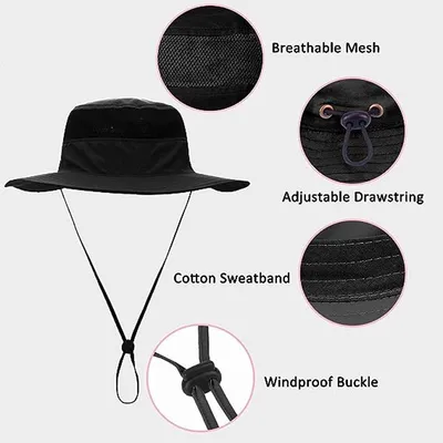 Produktbild von Sonnenhut für Damen und Herren – Schnelltrocknender Sonnenhut mit UV-Schutz, faltbar, aus Netzgewebe, breite Krempe, ideal für Strand, Angeln und Wandern