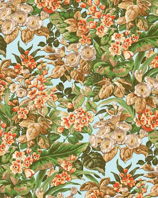 Produktbild von Profhome BA220022-DI Blumen Tapete Floral matt blau hell-blau grün 5,33 m2