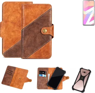 Produktbild von K-S-Trade Handyhülle Schutzhülle Bookstyle Case Wallet-Case kompatibel mit Lava Z3 Cover Klapphülle Kantenschutz Smartphone dunkelbraun braun 1x