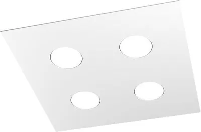 Imagen del producto de Lámpara de techo cuadrada Toplight de 4 luces, modelo Area, con casquillo GX53, estructura blanca y diseño moderno, dimensiones 40x40x3 cm