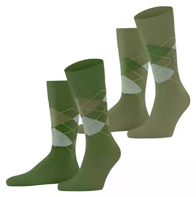 Produktbild von Burlington Herren Socken Everyday Argyle M So Baumwolle gemustert 2 Paar, Grün F