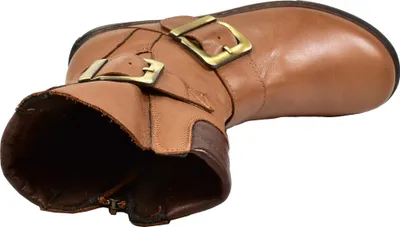 Produktbild von Andrea Conti Damen Stiefeletten Leder große Schnallen dunkle Laufsohle 0348791, Größe:38 EU, Farbe:Braun