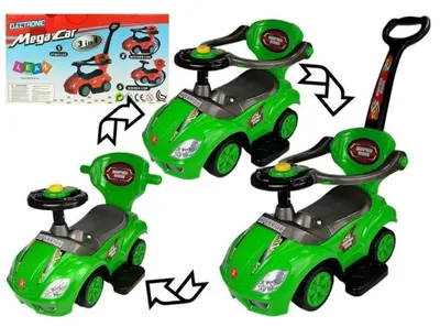 Obrázek produktu pro Odrážedlo s tlačením Mega Car 3v1 Zelená