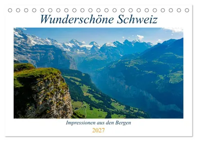 Produktbild von Wunderschöne Schweiz (Tischkalender 2027 DIN A5 quer), CALVENDO Monatskalender