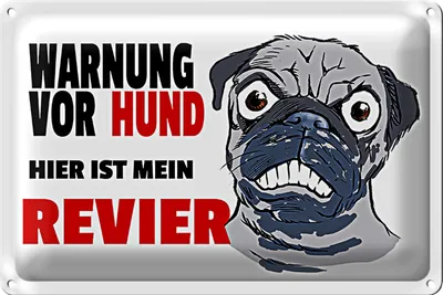 Produktbild von Blechschild Warnschid 30x20cm Warnung Hund mein Revier