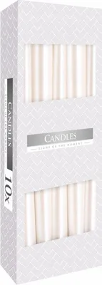 Immagine prodotto di Candela a cono da tavolo BISPOL Aura 7H 24,5CM S30-190 WHITE PEARL 10pz.