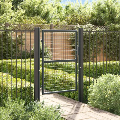 Image de vidaXL Portail de jardin en maille Acier galvanisé 100 x 175 cm Gris