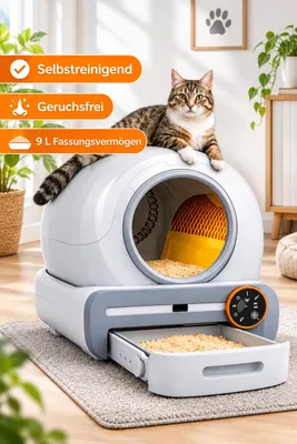 Productafbeelding van Automatische kattenbak – Met app en afstandsbediening – 9-liter opvangbak – Zelfreinigend – 65 liter capaciteit