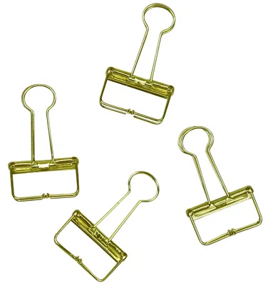 Productafbeelding van Set van 4 gouden metalen paperclips in creatieve vormen