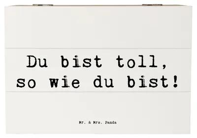 Produktbild von Mr. & Mrs. Panda Box Spruch Schulanfang Einzigartig 22 x 15 cm - Weiß - Geschenk, fotobox, schatztruhe, Glücksbringer, ermutigend, Mutmacher, Trost, Kinder unterstützen