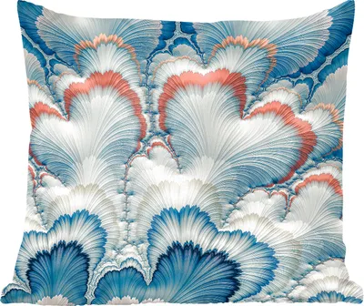 Produktbild von MuchoWow® Zierkissen Sofakissen Wohnzimmer Dekokissen 40x40 cm Ein weiß-blaues Blumenmuster - Foto Kissen - Schlafzimmer Dekoration