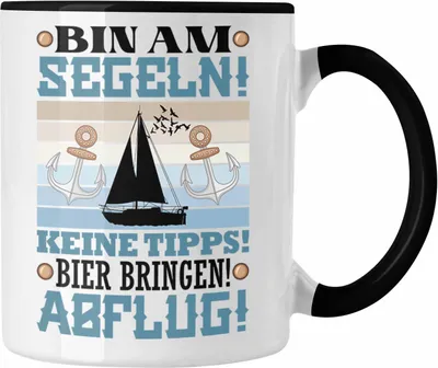 Produktbild von Trendation - Segler Tasse Geschenk Männer (Schwarz)