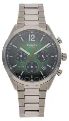 Produktbild von Boccia Armbanduhr Herren Titan grün Saphirglas Chronograph 3732-02