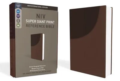 Produktbild von NIV, Super Giant Print Reference Bible, Imitation Leather, Brown, Red Letter Edition