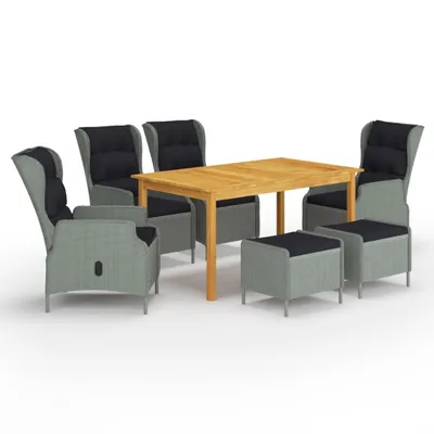Immagine prodotto di Maison Exclusive - Set da pranzo da giardino 7 pezzi, grigio chiaro