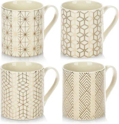 Immagine prodotto di Set di tazze da caffè in Vetroceramica bianco/oro per tè e vin brulé