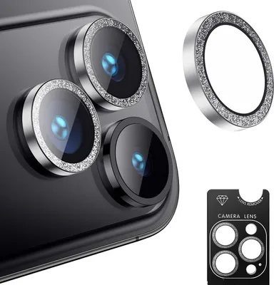 Immagine prodotto di INF Protezione Obiettivo Fotocamera Glitter Argento per iPhone 17 - Vetro Temperato