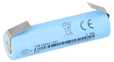 Produktbild von EVE INR18650-35V 18650 Akku 3500mAh 3,6V Flat Top U-Lötfahne