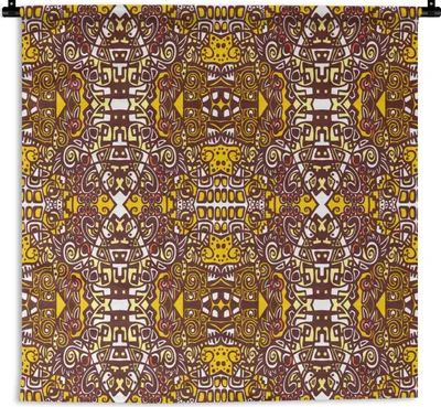 Produktbild von MuchoWow® Wandteppich Wandbehang Muster - Azteken - Mexiko 150x150 cm Tapisserie Dekoration Wandtuch - Wohnaccessoires - Modernes
