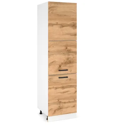 Produktbild von ULWEHOME Hoher Unterschrank für die Küche, 60 cm, 3 Fronten, Eiche Wotan | Küchenmöbel der Serie EKO