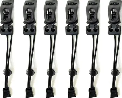 Image de INF 6 Pièces Sangles de Fixation - Clips de Sac à Dos Réglables et Robustes Le noir