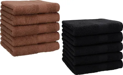 Produktbild von Betz 10 Stück Seiftücher 30x30 cm PREMIUM 100% Baumwolle  Farbe: nussbraun und schwarz
