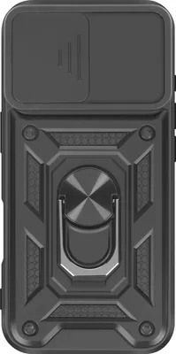 Image de Avizar, étui pour iPhone 17 avec support pour anneau et protection coulissante pour caméra, noir