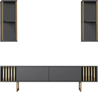 Produktbild von Skye Decor, Gold Line - Anthracite, Black, TV-Schränke, Anthrazit, 180 x 48 x 30 cm