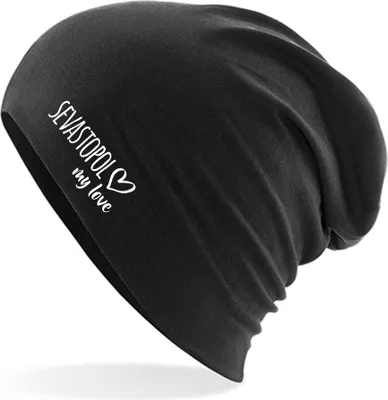 Produktbild von Huuraa Beanie Sevastopol my love Black One Size Baumwolle und Elasthan Mütze Geschenkidee