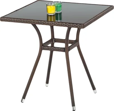 Produktbild von Halmar | Balkontisch - Garten Tisch - Mobil - Glasplatte - elegantes Design - langlebig und funktional