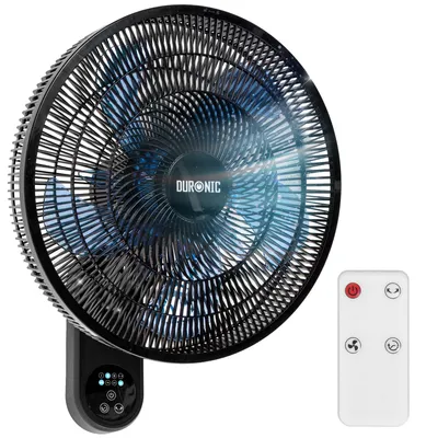 Produktbild von Duronic FN42 BK Wandventilator, Ventilator zur Montage, mit Fernbedienung | 3 Geschwindigkeiten, Wandkühler mit 50W, 60° Oszillation für gute Luftzirkulation, Windmaschine mit Timer Funktion